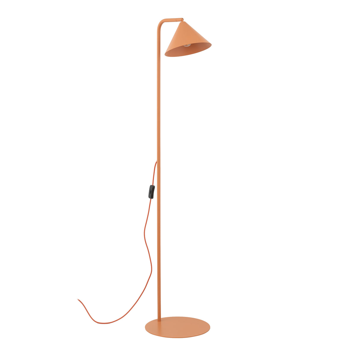 Lampă de podea Cono cu soclu E14 din metal, somon