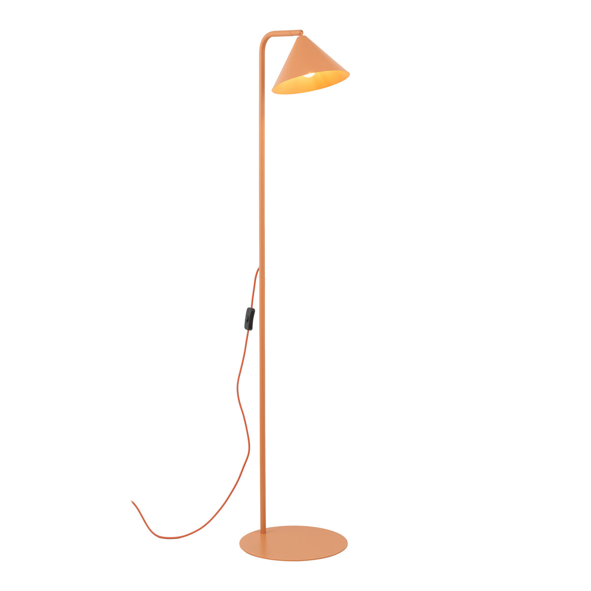 Lampă de podea Cono cu soclu E14 din metal, somon