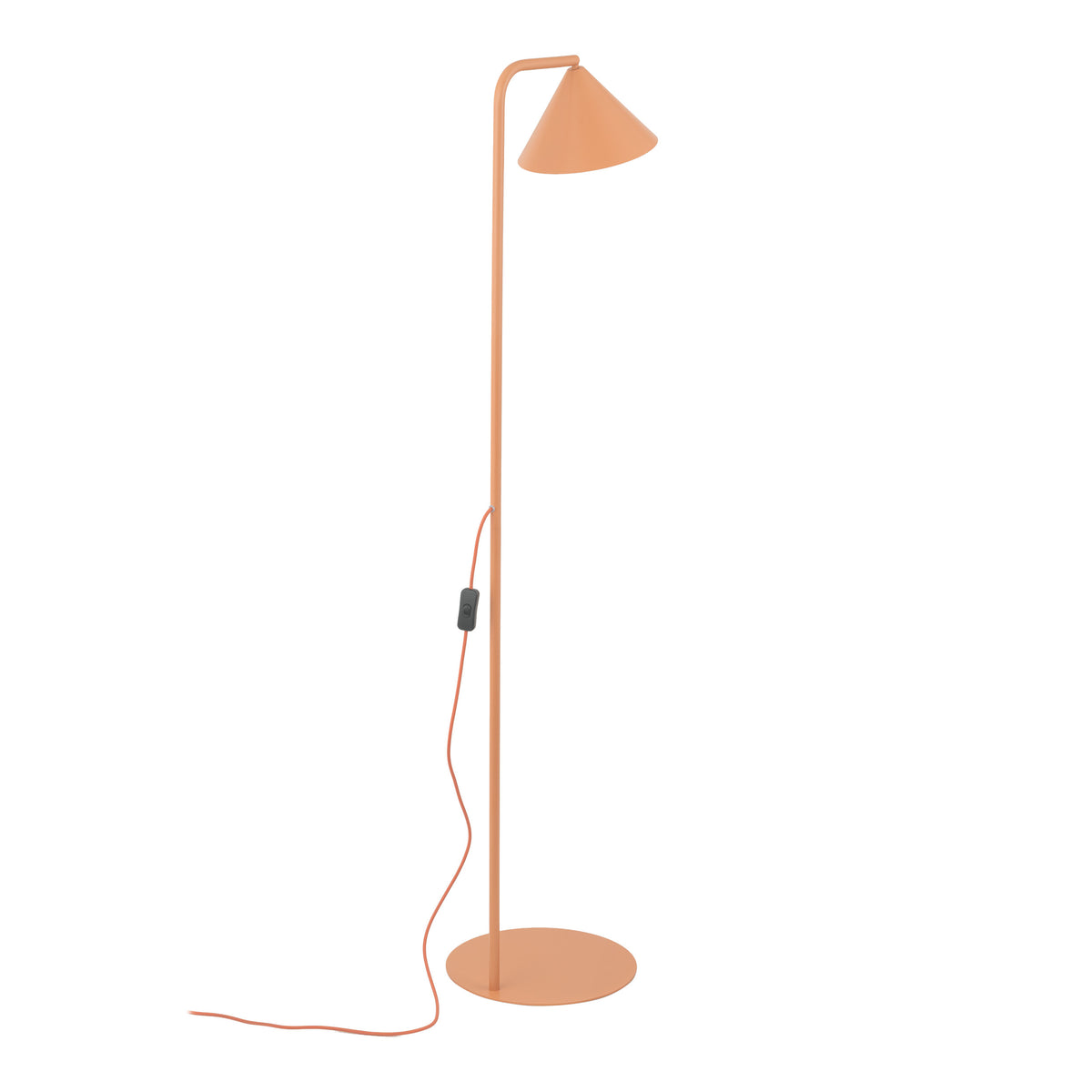 Lampă de podea Cono cu soclu E14 din metal, somon