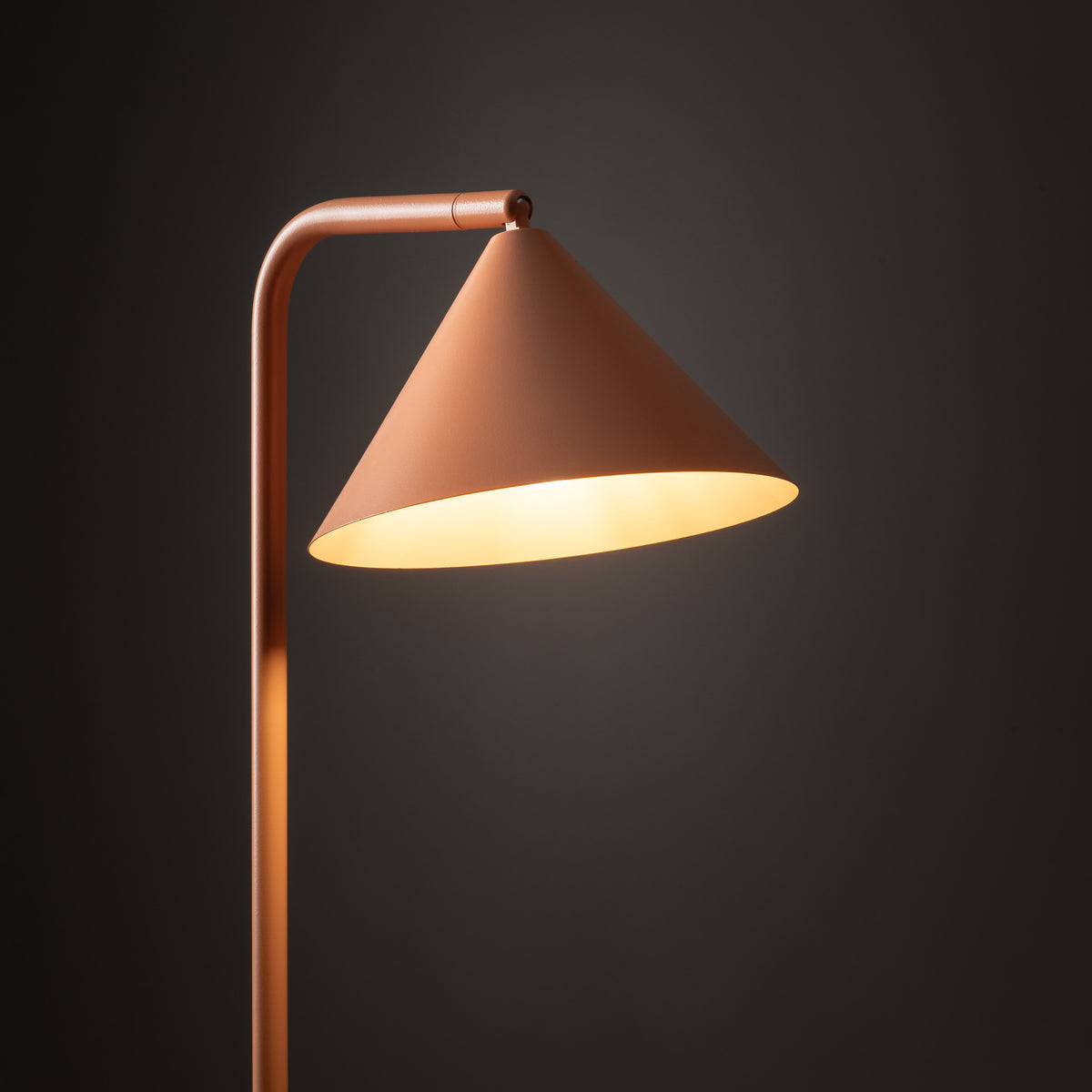 Lampă de podea Cono cu soclu E14 din metal, somon