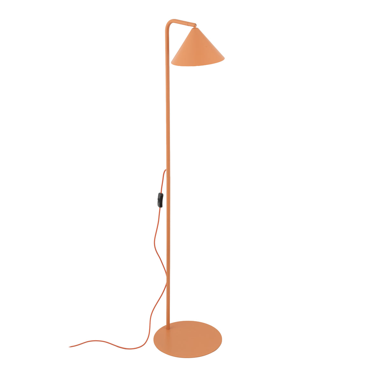 Lampă de podea Cono cu soclu E14 din metal, somon
