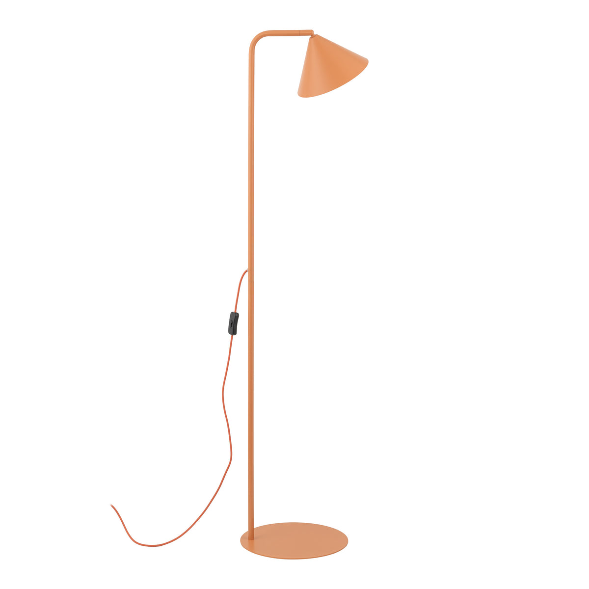 Lampă de podea Cono cu soclu E14 din metal, somon