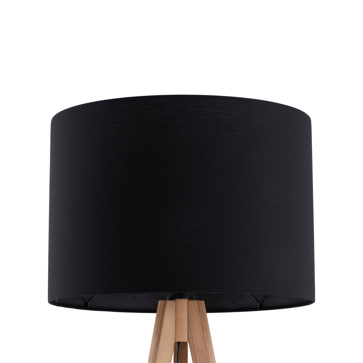 Lampă de podea Grand, pin, abajur negru