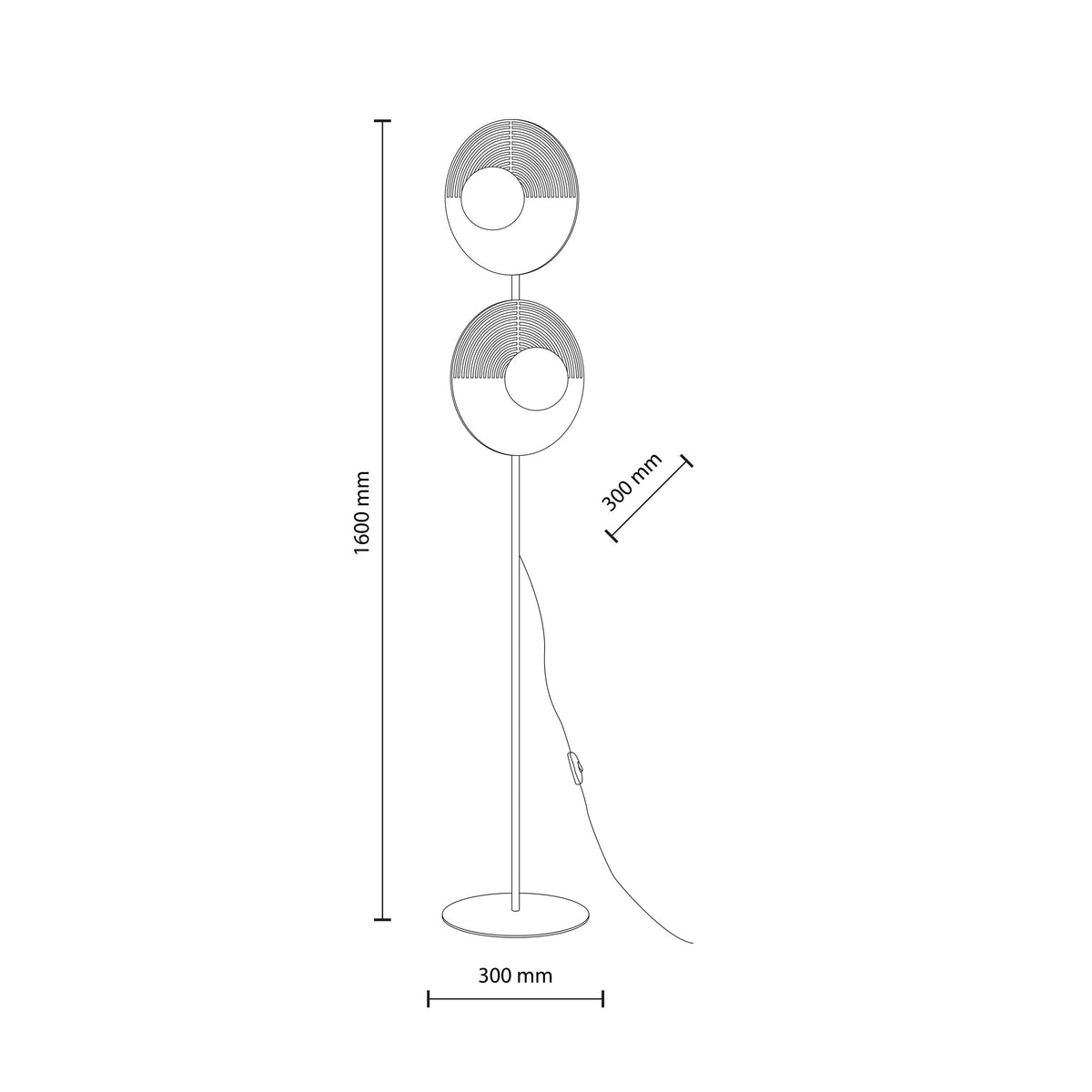 Lampă de podea Lunar, lemn