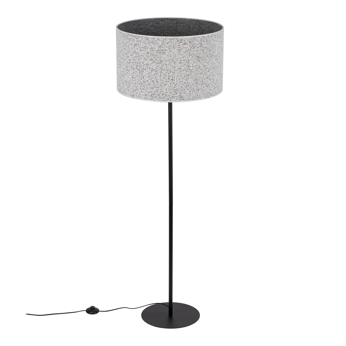 Lampă de podea Vellum din textil, negru