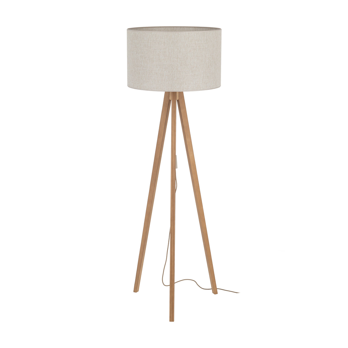 Lampă de podea Viga Shade din textil, pin