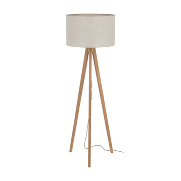 Lampă de podea Viga Shade din textil, nuc