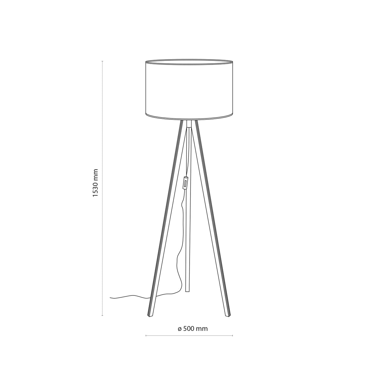 Lampă de podea Viga Shade din textil, pin