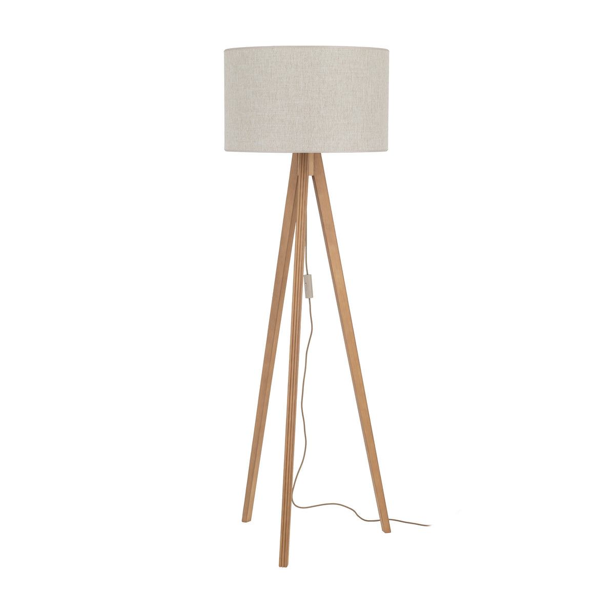Lampă de podea Viga Shade din textil, pin