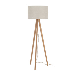Lampă de podea Viga Shade din textil, pin