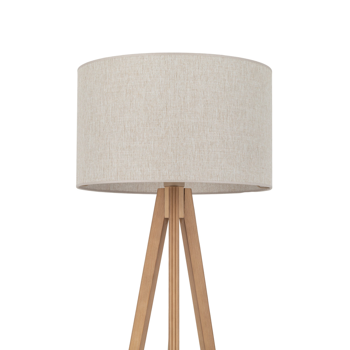 Lampă de podea Viga Shade din textil, pin