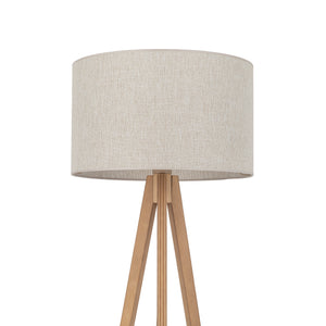 Lampă de podea Viga Shade din textil, pin