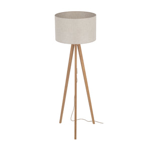 Lampă de podea Viga Shade din textil, pin