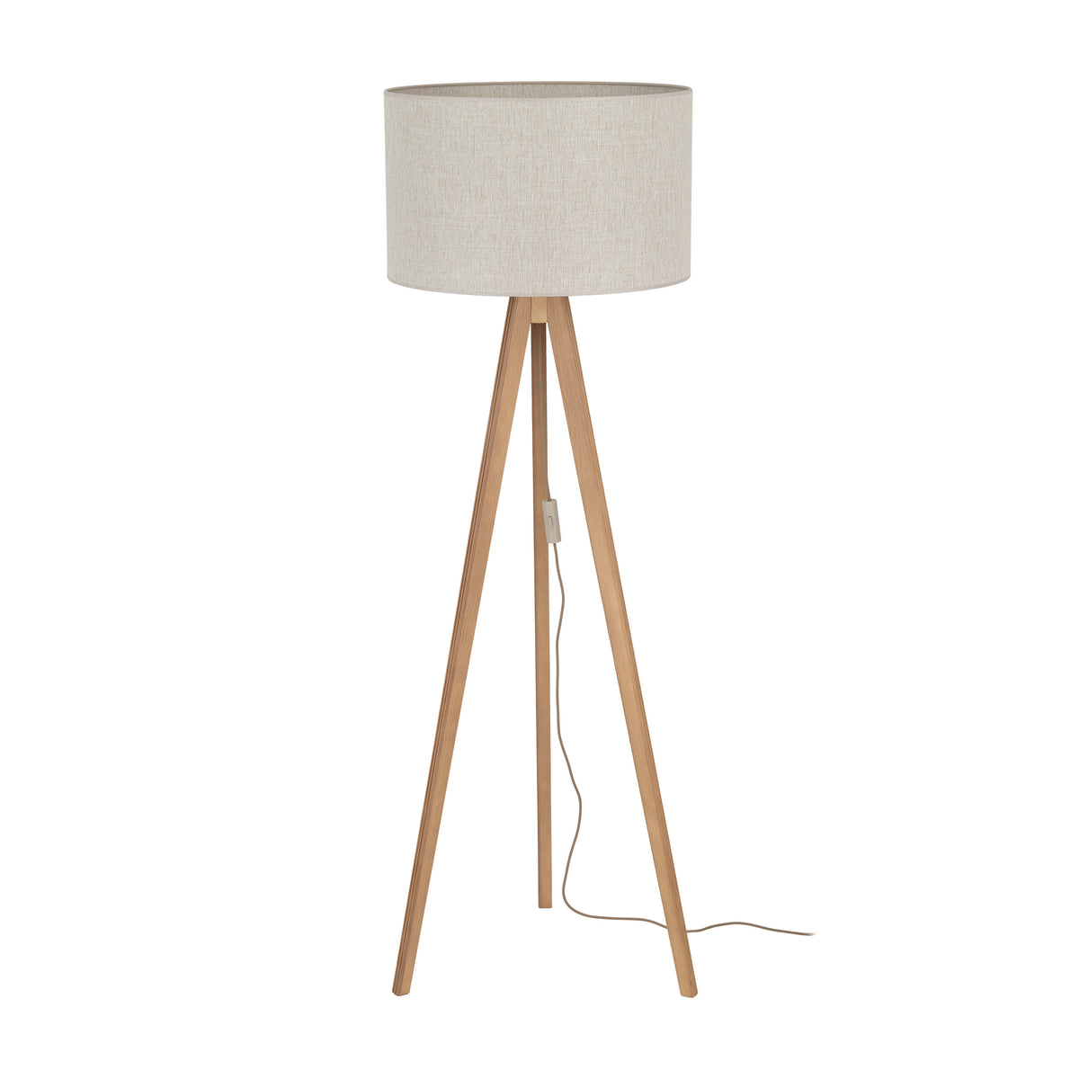 Lampă de podea Viga Shade din textil, pin