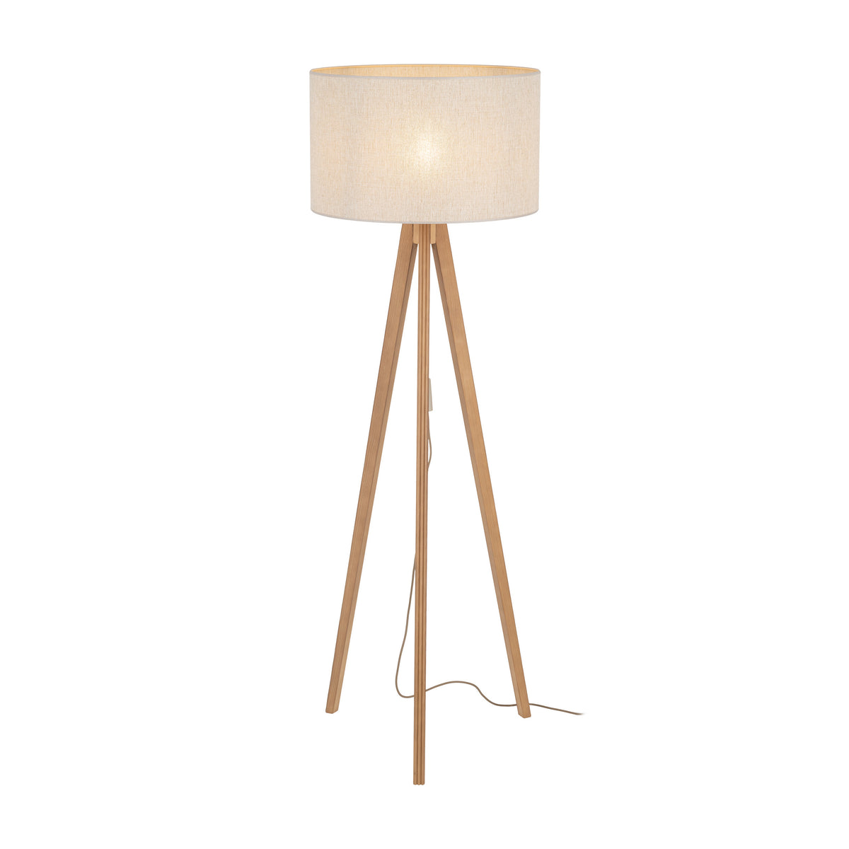 Lampă de podea Viga Shade din textil, pin