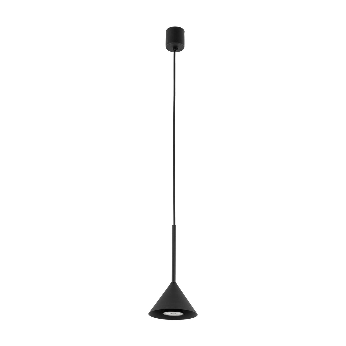 Lustră Cono Mini cu 1 bec, negru