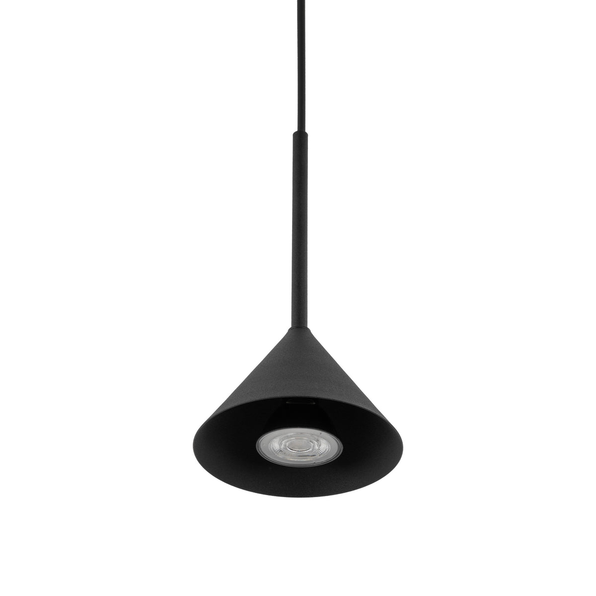 Lustră Cono Mini cu 1 bec, negru