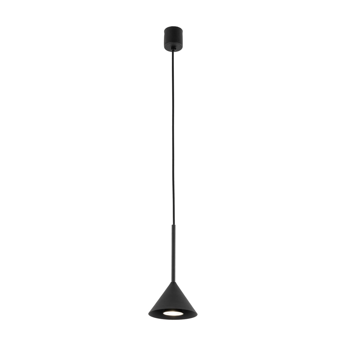 Lustră Cono Mini cu 1 bec, negru