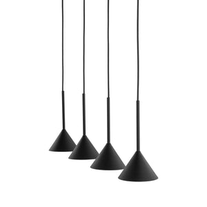Lustră Cono, negru, 4 becuri
