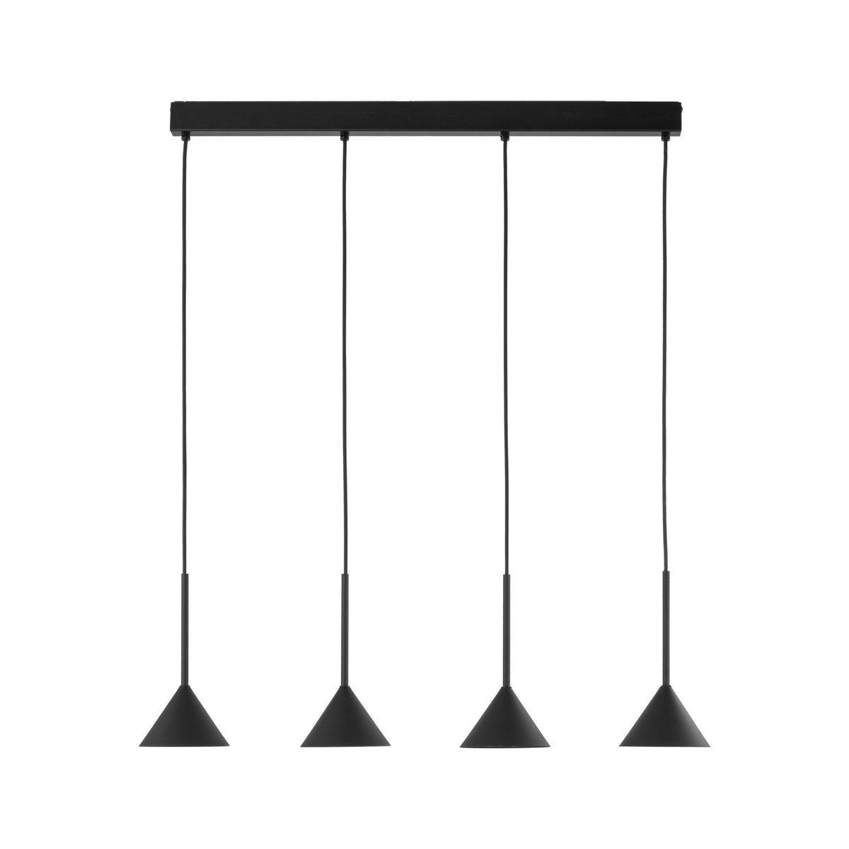 Lustră Cono, negru, 4 becuri