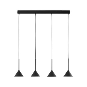 Lustră Cono, negru, 4 becuri