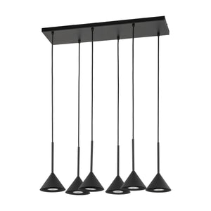 Lustră Cono, negru, 6 becuri