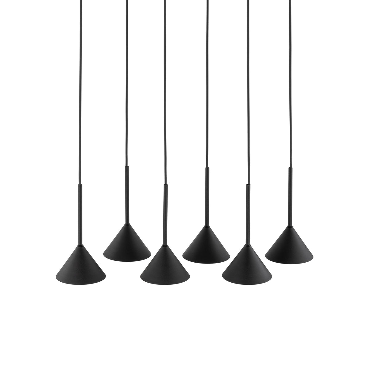 Lustră Cono, negru, 6 becuri