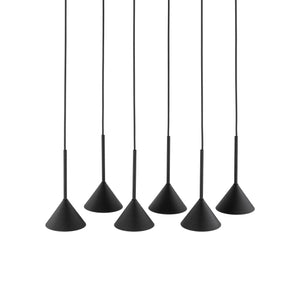 Lustră Cono, negru, 6 becuri