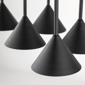 Lustră Cono, negru, 6 becuri