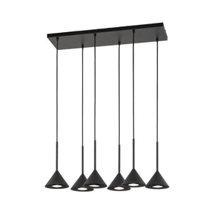 Lustră Cono, negru, 6 becuri