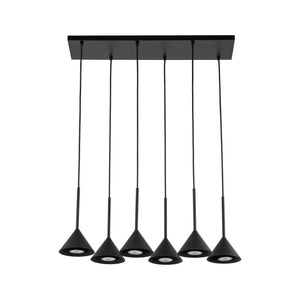 Lustră Cono, negru, 6 becuri