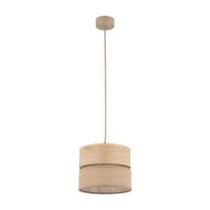 Lustră Dorma cu 1 bec și abajur din iută, lemn deschis, Diametru 200 mm