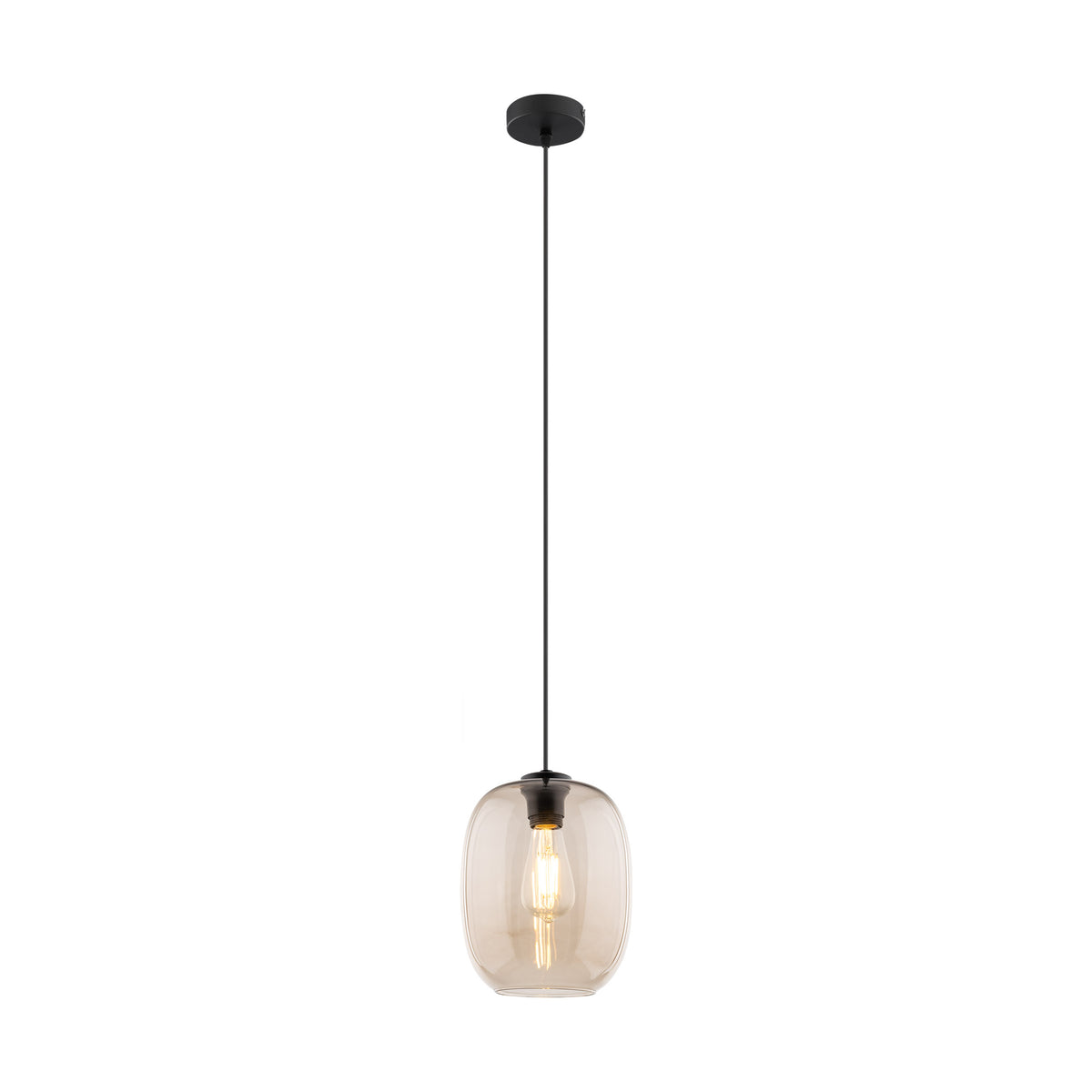 Lustră Elio din sticlă, topaz, 1 bec