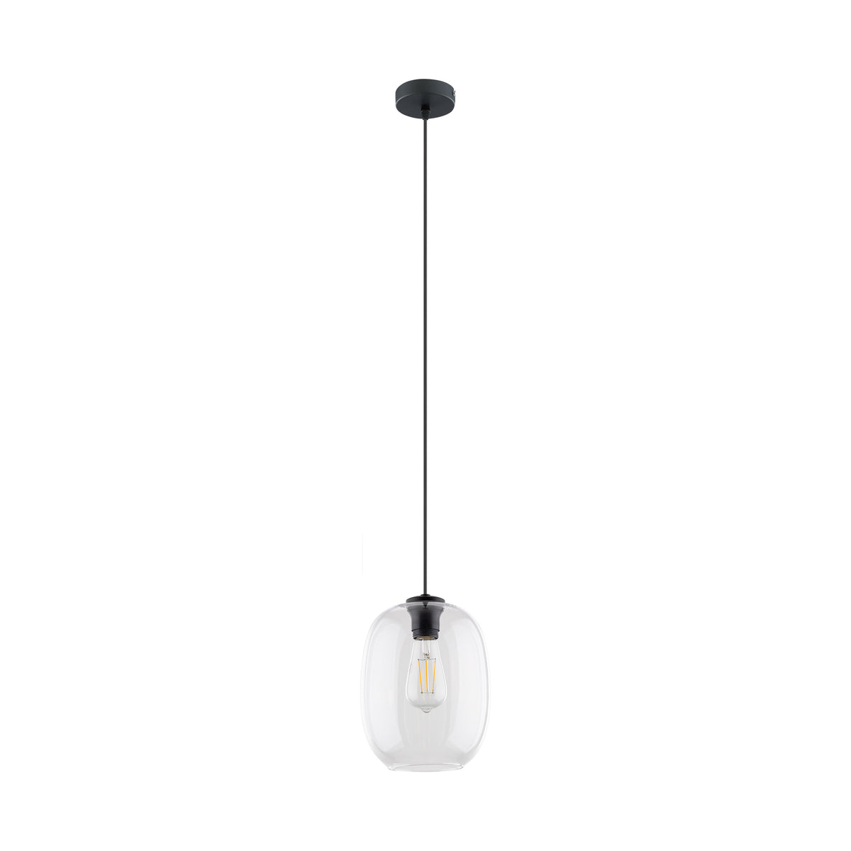 Lustră Elio din sticlă, transparent, 1 bec
