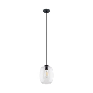 Lustră Elio din sticlă, transparent, 1 bec