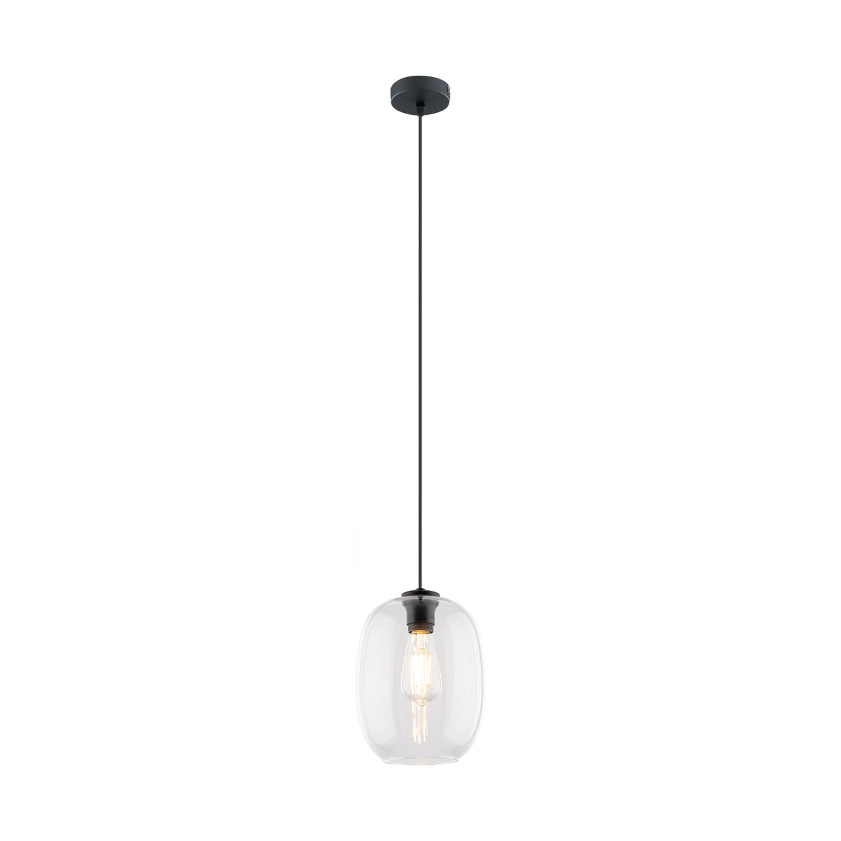 Lustră Elio din sticlă, transparent, 1 bec