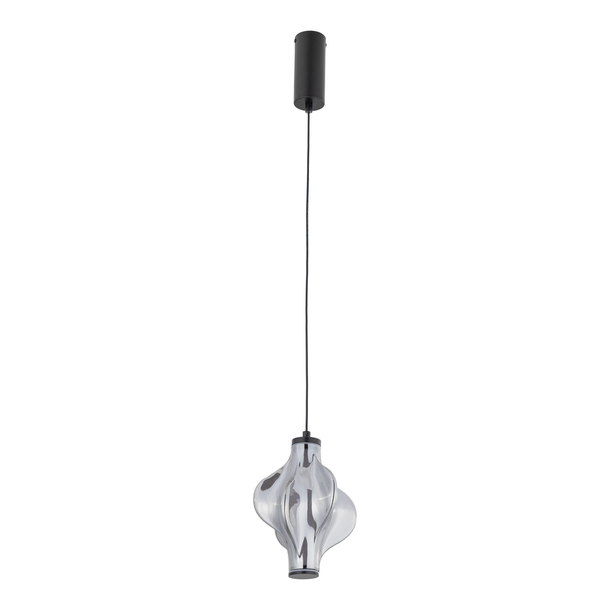 Lustră Elva din sticlă, negru, 8 W