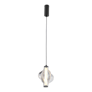 Lustră Elva din sticlă, negru, 8 W