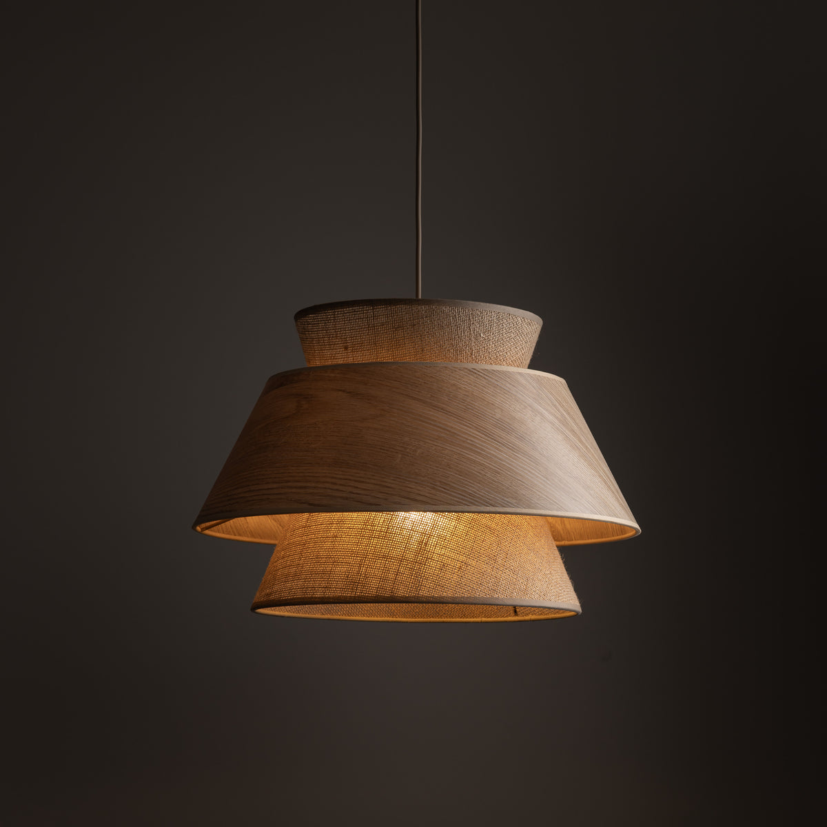 Lustră Kalum cu 1 bec, lemn, Diametru 380 mm