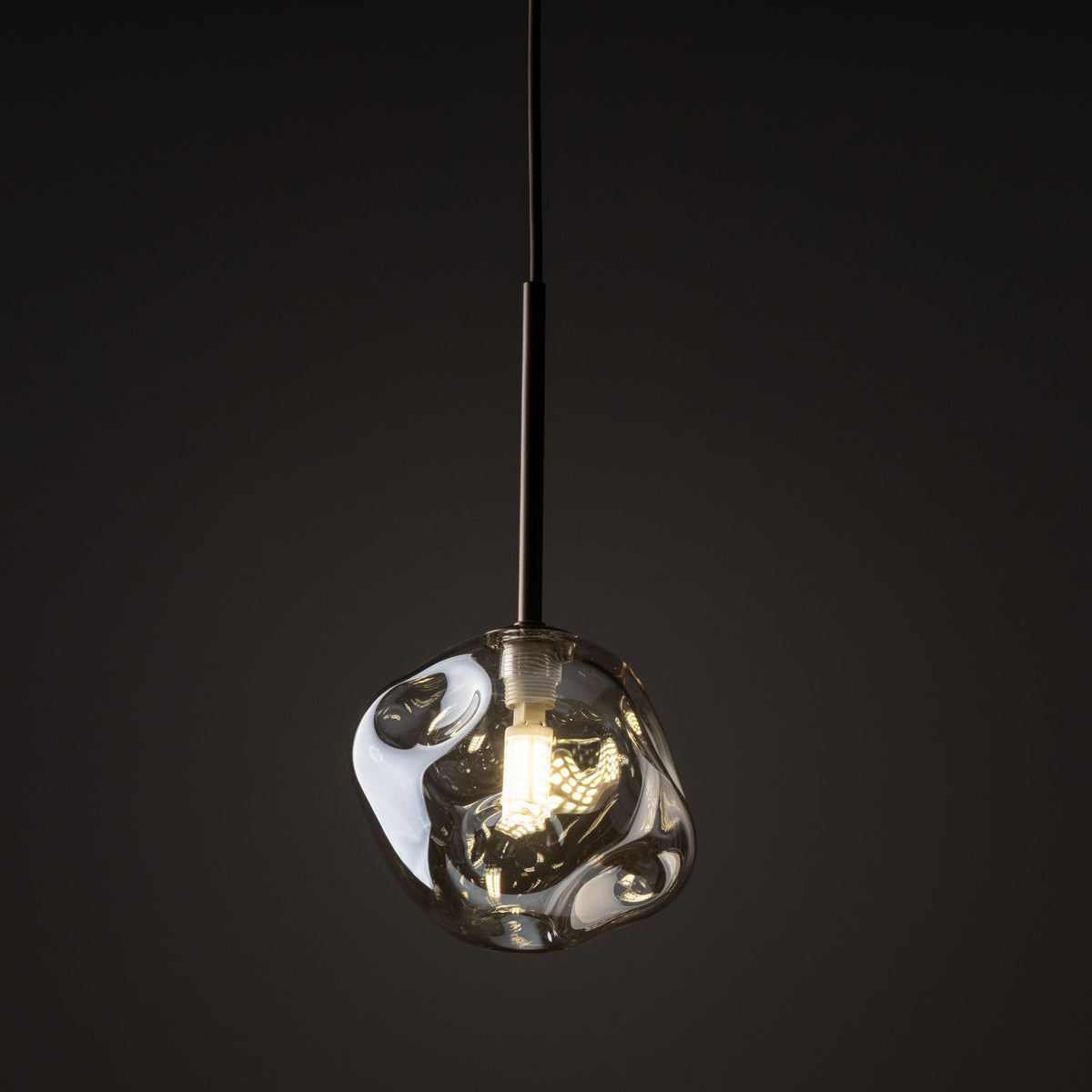 Lustră Lava cu 1 bec, maro, 150 × 150 × 1600 mm