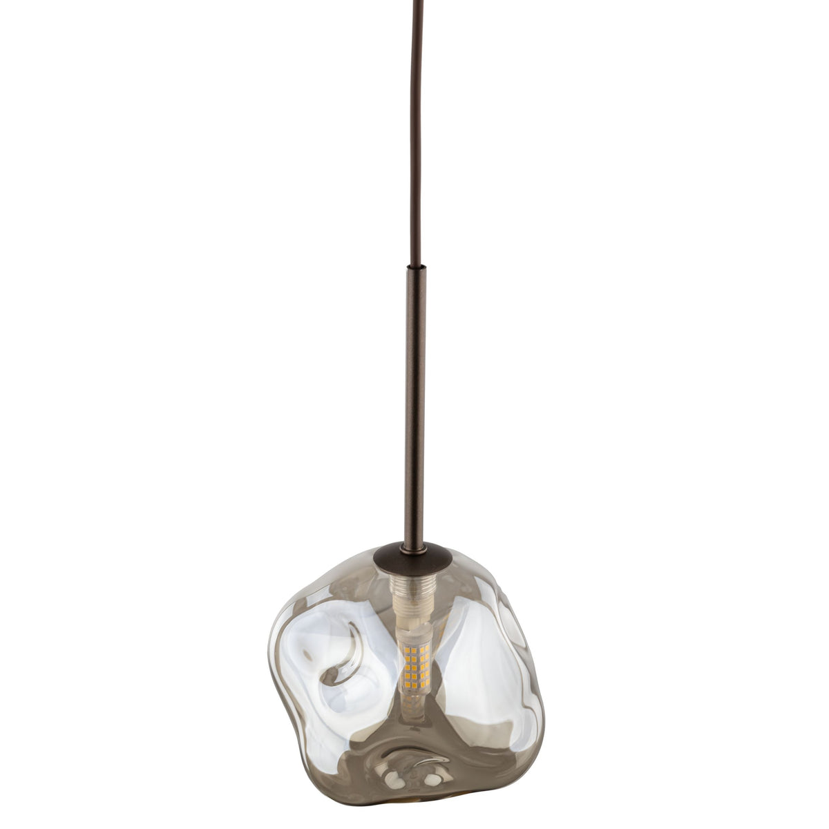 Lustră Lava cu 1 bec, maro, 150 × 150 × 1600 mm