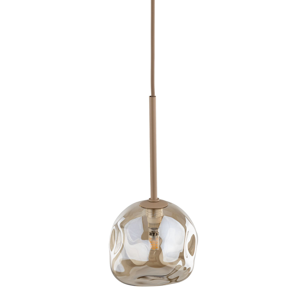 Lustră Lava cu 1 bec, salvie, 150 × 150 × 1500 mm