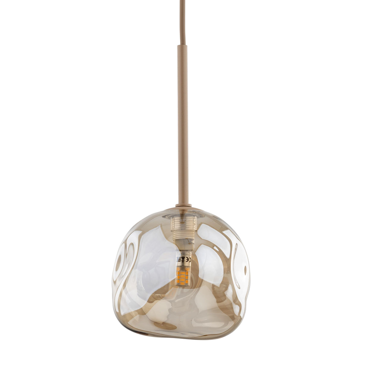 Lustră Lava cu 1 bec, salvie, 150 × 150 × 1500 mm