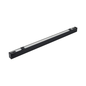 Lampa Luxe Pro neagră văzută de sus, canalul profilului cu cleme