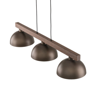 Lustră Oslo din metal, maro, 3 becuri