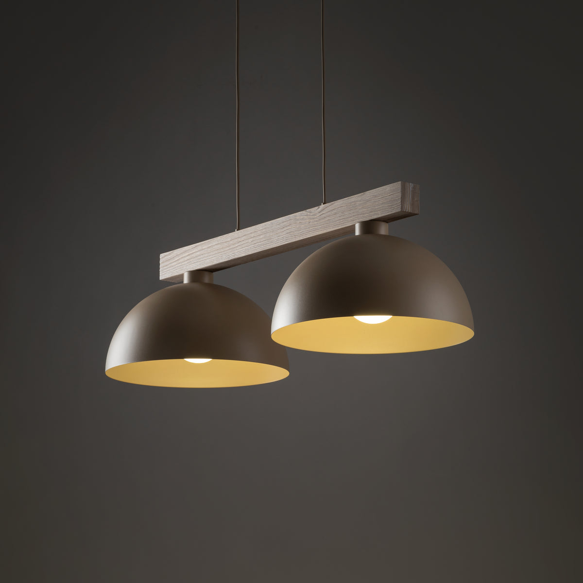 Lustră Oslo din metal, salvie, 2 becuri