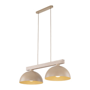 Lustră Oslo din metal, salvie, 2 becuri