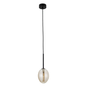 Lustră Pearl din sticlă, coniac, 1 bec