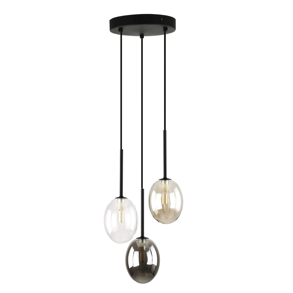 Lustră Pearl din sticlă, mix, 3 becuri