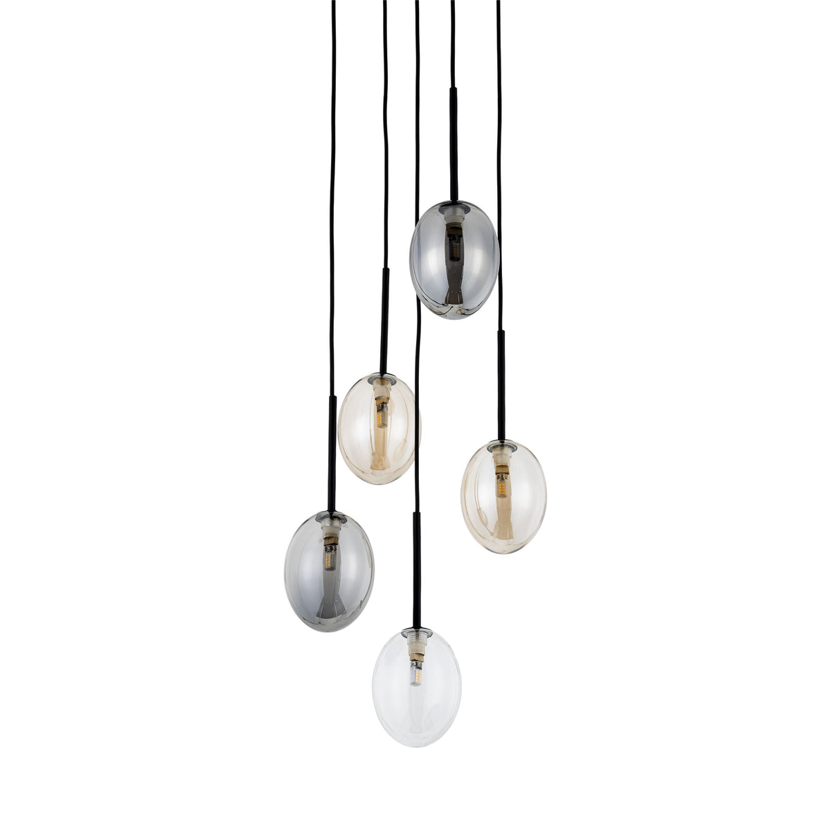 Lustră Pearl din sticlă, mix, 5 becuri